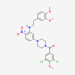 5-[4-(3,5-DICHLORO-4-METHOXYBENZOYL)PIPERAZIN-1-YL]-N-[2-(3,4-DIMETHOXYPHENYL)ETHYL]-2-NITROANILINE