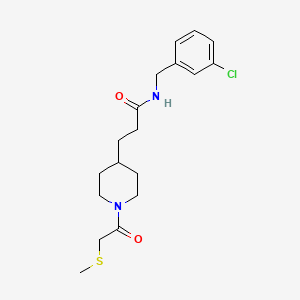 N-(3-chlorobenzyl)-3-{1-[(methylthio)acetyl]-4-piperidinyl}propanamide