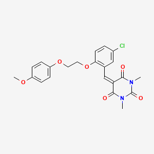 5-[[5-Chloro-2-[2-(4-methoxyphenoxy)ethoxy]phenyl]methylidene]-1,3-dimethyl-1,3-diazinane-2,4,6-trione