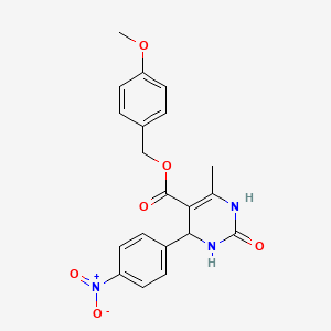 molecular formula C20H19N3O6 B4903764 4-Methoxybenzyl 6-methyl-4-(4-nitrophenyl)-2-oxo-1,2,3,4-tetrahydropyrimidine-5-carboxylate 