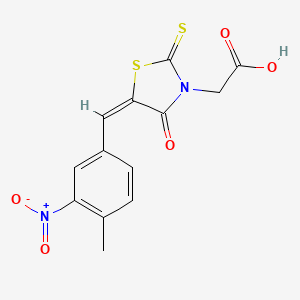 molecular formula C13H10N2O5S2 B4903781 2-[(5E)-5-[(4-methyl-3-nitrophenyl)methylidene]-4-oxo-2-sulfanylidene-1,3-thiazolidin-3-yl]acetic acid 