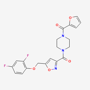 molecular formula C20H17F2N3O5 B4903790 [4-[5-[(2,4-Difluorophenoxy)methyl]-1,2-oxazole-3-carbonyl]piperazin-1-yl]-(furan-2-yl)methanone 