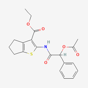 molecular formula C20H21NO5S B4903801 ethyl 2-[(2-acetyloxy-2-phenylacetyl)amino]-5,6-dihydro-4H-cyclopenta[b]thiophene-3-carboxylate 