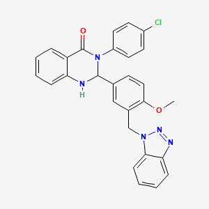 molecular formula C28H22ClN5O2 B4903829 2-[3-(1H-benzotriazol-1-ylmethyl)-4-methoxyphenyl]-3-(4-chlorophenyl)-2,3-dihydroquinazolin-4(1H)-one 