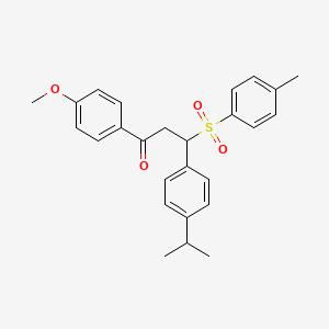 1-(4-Methoxyphenyl)-3-[(4-methylphenyl)sulfonyl]-3-[4-(propan-2-yl)phenyl]propan-1-one