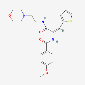 molecular formula C21H25N3O4S B4903892 4-methoxy-N-[1-({[2-(4-morpholinyl)ethyl]amino}carbonyl)-2-(2-thienyl)vinyl]benzamide 