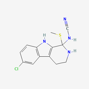 [6-chloro-1-(methylsulfanyl)-2,3,4,9-tetrahydro-1H-beta-carbolin-1-yl]cyanamide