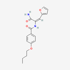 N-[(E)-3-amino-1-(furan-2-yl)-3-oxoprop-1-en-2-yl]-4-butoxybenzamide