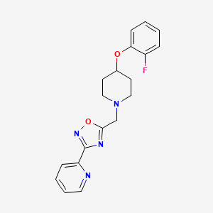 molecular formula C19H19FN4O2 B4903974 2-(5-{[4-(2-fluorophenoxy)-1-piperidinyl]methyl}-1,2,4-oxadiazol-3-yl)pyridine 