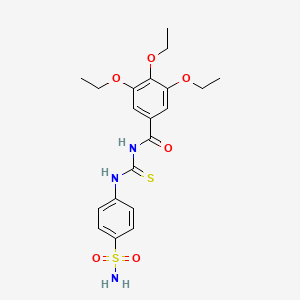 molecular formula C20H25N3O6S2 B4903981 N-({[4-(aminosulfonyl)phenyl]amino}carbonothioyl)-3,4,5-triethoxybenzamide 