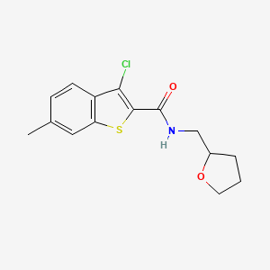 molecular formula C15H16ClNO2S B4903988 3-chloro-6-methyl-N-(tetrahydro-2-furanylmethyl)-1-benzothiophene-2-carboxamide 