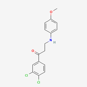 molecular formula C16H15Cl2NO2 B4903996 1-(3,4-Dichlorophenyl)-3-(4-methoxyanilino)propan-1-one 