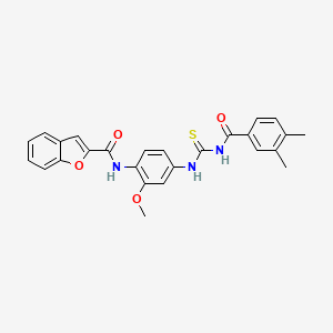 N-[4-({[(3,4-dimethylphenyl)carbonyl]carbamothioyl}amino)-2-methoxyphenyl]-1-benzofuran-2-carboxamide