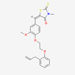 molecular formula C23H23NO4S2 B4904014 (5E)-5-[(3-Methoxy-4-{2-[2-(prop-2-EN-1-YL)phenoxy]ethoxy}phenyl)methylidene]-3-methyl-2-sulfanylidene-1,3-thiazolidin-4-one 