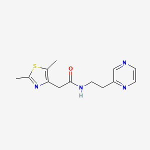 2-(2,5-dimethyl-1,3-thiazol-4-yl)-N-[2-(2-pyrazinyl)ethyl]acetamide trifluoroacetate