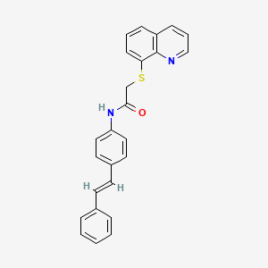 N-[4-(2-phenylvinyl)phenyl]-2-(8-quinolinylthio)acetamide