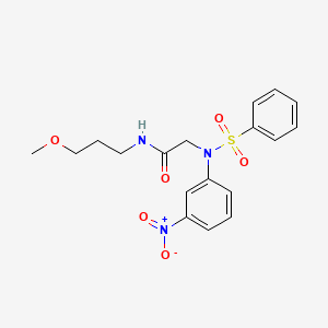 molecular formula C18H21N3O6S B4904123 N-(3-METHOXYPROPYL)-2-[N-(3-NITROPHENYL)BENZENESULFONAMIDO]ACETAMIDE 