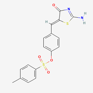 4-[(2-imino-4-oxo-1,3-thiazolidin-5-ylidene)methyl]phenyl 4-methylbenzenesulfonate