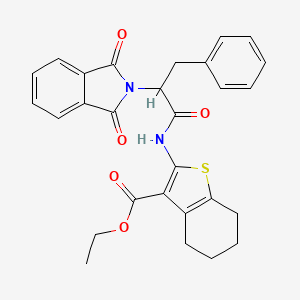 ethyl 2-{[2-(1,3-dioxo-1,3-dihydro-2H-isoindol-2-yl)-3-phenylpropanoyl]amino}-4,5,6,7-tetrahydro-1-benzothiophene-3-carboxylate