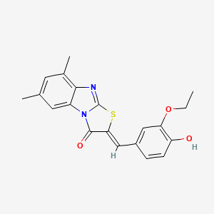 molecular formula C20H18N2O3S B4904180 2-(3-ethoxy-4-hydroxybenzylidene)-6,8-dimethyl[1,3]thiazolo[3,2-a]benzimidazol-3(2H)-one 