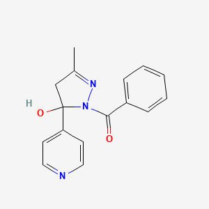 molecular formula C16H15N3O2 B4904188 [5-hydroxy-3-methyl-5-(pyridin-4-yl)-4,5-dihydro-1H-pyrazol-1-yl](phenyl)methanone 