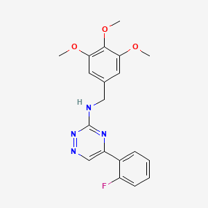 molecular formula C19H19FN4O3 B4904194 5-(2-fluorophenyl)-N-[(3,4,5-trimethoxyphenyl)methyl]-1,2,4-triazin-3-amine 