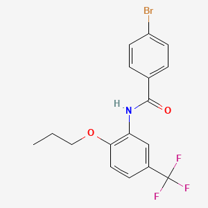 molecular formula C17H15BrF3NO2 B4904268 4-bromo-N-[2-propoxy-5-(trifluoromethyl)phenyl]benzamide 