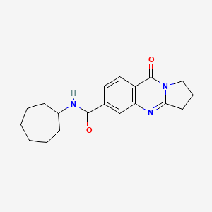 N-cycloheptyl-9-oxo-1H,2H,3H,9H-pyrrolo[2,1-b]quinazoline-6-carboxamide