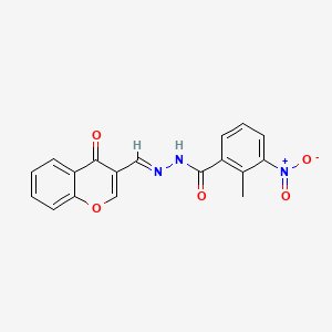 molecular formula C18H13N3O5 B4904290 2-methyl-3-nitro-N'-[(4-oxo-4H-chromen-3-yl)methylene]benzohydrazide 