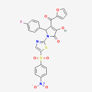 5-(4-FLUOROPHENYL)-4-(FURAN-2-CARBONYL)-3-HYDROXY-1-[5-(4-NITROBENZENESULFONYL)-1,3-THIAZOL-2-YL]-2,5-DIHYDRO-1H-PYRROL-2-ONE