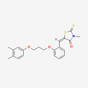 molecular formula C22H23NO3S2 B4904316 (5E)-5-[[2-[3-(3,4-dimethylphenoxy)propoxy]phenyl]methylidene]-3-methyl-2-sulfanylidene-1,3-thiazolidin-4-one 