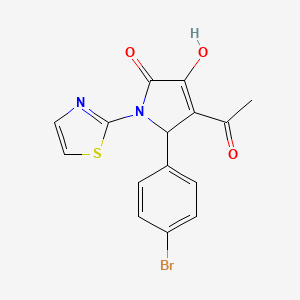 molecular formula C15H11BrN2O3S B4904336 4-acetyl-5-(4-bromophenyl)-3-hydroxy-1-(1,3-thiazol-2-yl)-1,5-dihydro-2H-pyrrol-2-one 