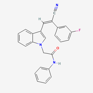 2-[3-[(E)-2-cyano-2-(3-fluorophenyl)ethenyl]indol-1-yl]-N-phenylacetamide