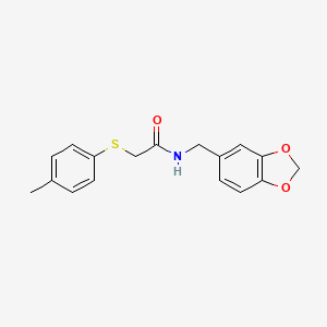 N-(1,3-benzodioxol-5-ylmethyl)-2-[(4-methylphenyl)thio]acetamide