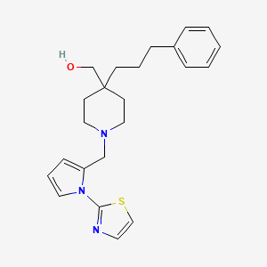 molecular formula C23H29N3OS B4904367 (4-(3-phenylpropyl)-1-{[1-(1,3-thiazol-2-yl)-1H-pyrrol-2-yl]methyl}-4-piperidinyl)methanol 