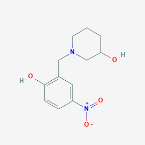 molecular formula C12H16N2O4 B4904383 1-[(2-hydroxy-5-nitrophenyl)methyl]piperidin-3-ol 