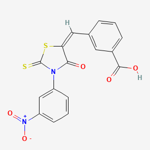 molecular formula C17H10N2O5S2 B4904404 3-{[3-(3-nitrophenyl)-4-oxo-2-thioxo-1,3-thiazolidin-5-ylidene]methyl}benzoic acid 