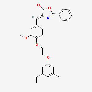 (4Z)-4-[[4-[2-(3-ethyl-5-methylphenoxy)ethoxy]-3-methoxyphenyl]methylidene]-2-phenyl-1,3-oxazol-5-one