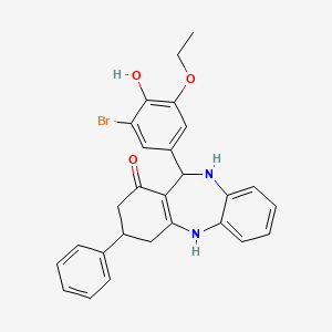 11-(3-bromo-5-ethoxy-4-hydroxyphenyl)-3-phenyl-2,3,4,5,10,11-hexahydro-1H-dibenzo[b,e][1,4]diazepin-1-one