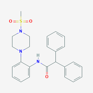 molecular formula C25H27N3O3S B490447 N-{2-[4-(methylsulfonyl)-1-piperazinyl]phenyl}-2,2-diphenylacetamide CAS No. 712291-74-2