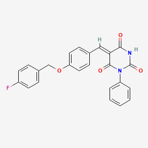 5-{4-[(4-fluorobenzyl)oxy]benzylidene}-1-phenyl-2,4,6(1H,3H,5H)-pyrimidinetrione