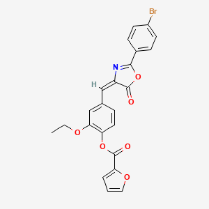 4-{[2-(4-bromophenyl)-5-oxo-1,3-oxazol-4(5H)-ylidene]methyl}-2-ethoxyphenyl 2-furoate