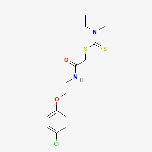 molecular formula C15H21ClN2O2S2 B4904529 2-{[2-(4-chlorophenoxy)ethyl]amino}-2-oxoethyl diethyldithiocarbamate 