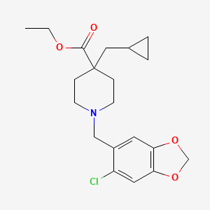 ethyl 1-[(6-chloro-1,3-benzodioxol-5-yl)methyl]-4-(cyclopropylmethyl)-4-piperidinecarboxylate