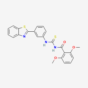 molecular formula C23H19N3O3S2 B4904600 N-({[3-(1,3-benzothiazol-2-yl)phenyl]amino}carbonothioyl)-2,6-dimethoxybenzamide 