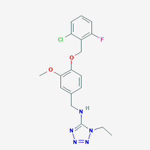 molecular formula C18H19ClFN5O2 B490461 N-{4-[(2-chloro-6-fluorobenzyl)oxy]-3-methoxybenzyl}-1-ethyl-1H-tetrazol-5-amine CAS No. 724449-67-6