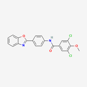 molecular formula C21H14Cl2N2O3 B4904633 N-[4-(1,3-benzoxazol-2-yl)phenyl]-3,5-dichloro-4-methoxybenzamide 