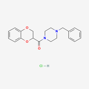 (4-benzylpiperazin-1-yl)-(2,3-dihydro-1,4-benzodioxin-3-yl)methanone;hydrochloride