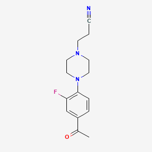 3-[4-(4-Acetyl-2-fluorophenyl)piperazin-1-yl]propanenitrile