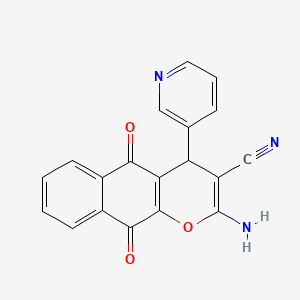 2-amino-5,10-dioxo-4-(pyridin-3-yl)-5,10-dihydro-4H-benzo[g]chromene-3-carbonitrile